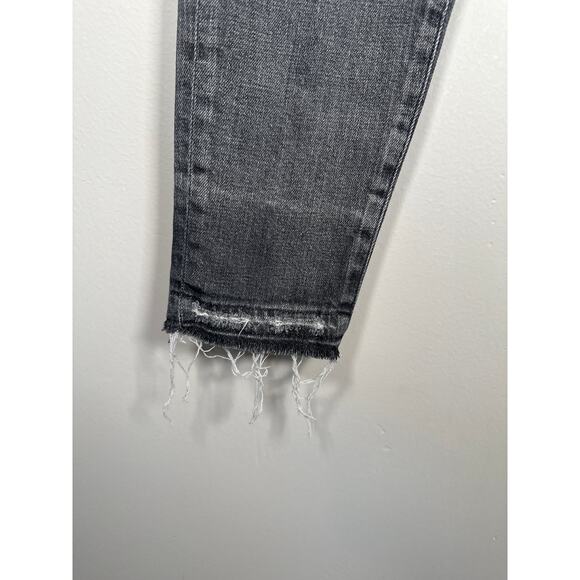 Moussy Vintage Jeans Howa Womens 27 Skinny Light Black Distressed Raw Hem - Picture 5 of 10